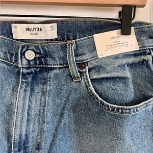 Hollister Men's Straight Jeans - Light Blue